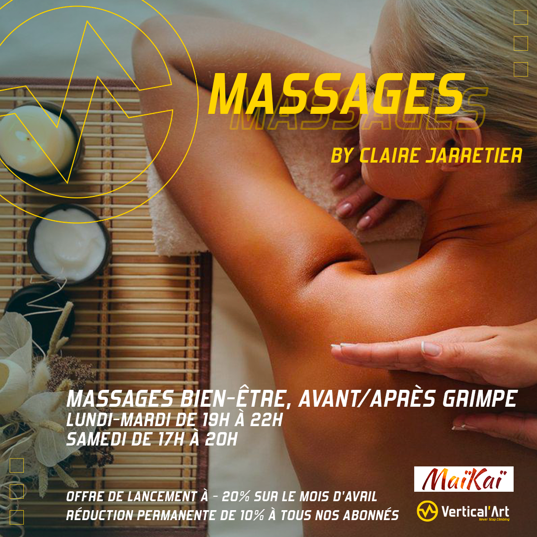 Massages à Vertical'Art Toulon les lundis, mardis et samedis