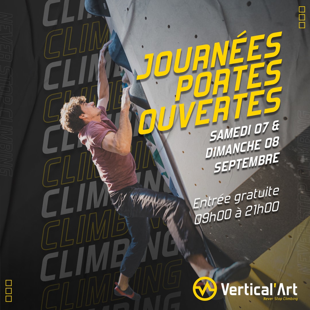 Journées Portes Ouvertes à Vertical'Art Toulon samedi 7 et dimanche 8 septembre : Découvrez l'escalade gratuitement !